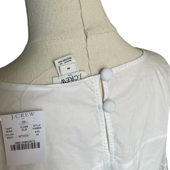 J.CREW Womens NWT Bell Flare Sleeve Blouse Sz M White Ribbon Modest Dressy Boho - Picture 4 of 11